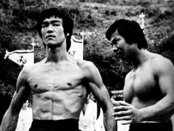 Bruce Lee and Bolo Yeung Enter the Dragon film set