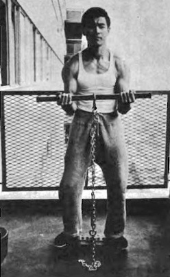 Bruce Lee Isometrics training workout exercises power bar
